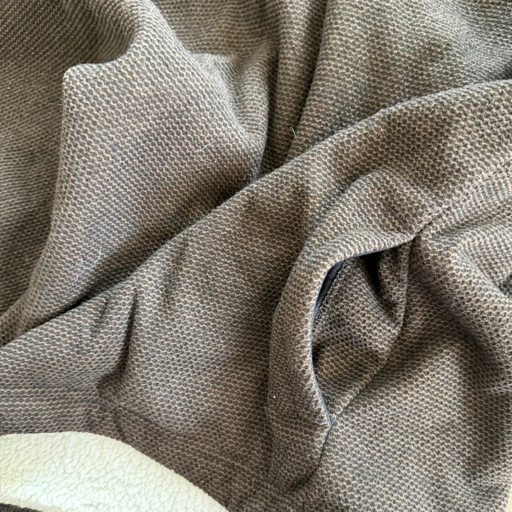 Orvis Men's XL Brown Honeycomb Textured Sherpa Lined Quarter Zip Fleece Pullover